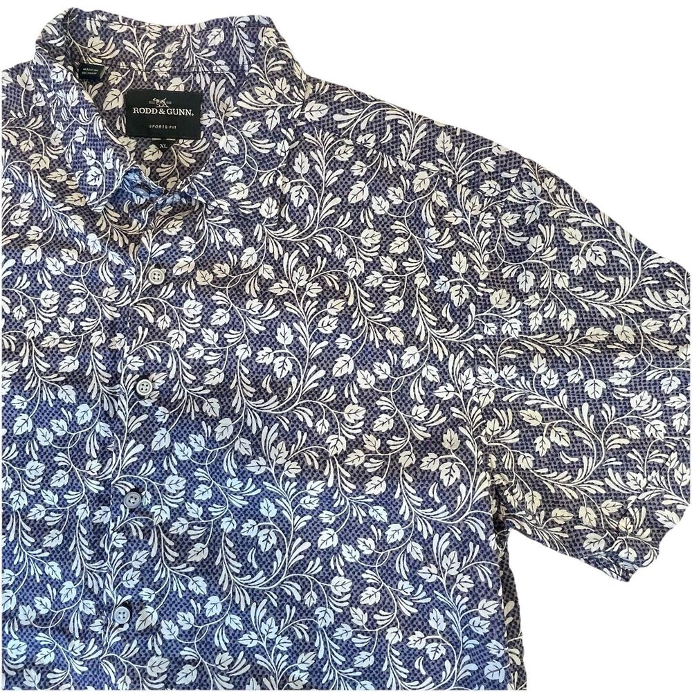 Rodd & Gunn All Over Print Cotton Short Sleeve Sports Fit Shirt Men's XL Floral